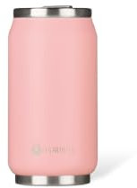 LES ARTISTES Paris A-4325, Canette isotherme, Thermos 280 ml, Gourde isotherme sans BPA, Réutilisable, Bec verseur rabattable avec paille, Acier Inoxydable, Design Pink