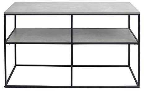 Bo Living Black & Grey TV Unit with Large Shelf – Accommodates TVs up to 50, Stylish and Practical TV Stand, Perfect for Living Room, Easy Assembly Required