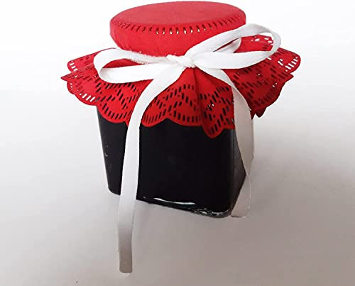 100watt – 24 housses de bocaux rouges doux en microfibre – Idée originale pour préparer des cadeaux de Noël, bonbonnières de remise de diplôme – grands cercles en tissu pour emballer des bocaux, pots