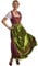 dressforfun Dirndl Damen Lang, Maxi Trachtenkleid mit Strasssteinen, feiner Schnürung, Rüschen-Ausschnitt und Zierborte, Trachtenrock Damen mit Schürze, Dirndl lang für Oktoberfest, rot/grün