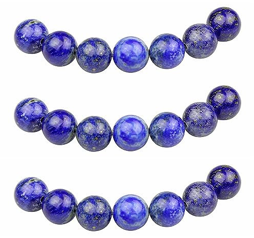 MJDCB 4mm 85 piezas Cuentas de Piedra Lapislázuli Redondas Sueltas Piedras Semipreciosas Azul Naturales para Hacer Joyas Pulseras Collares