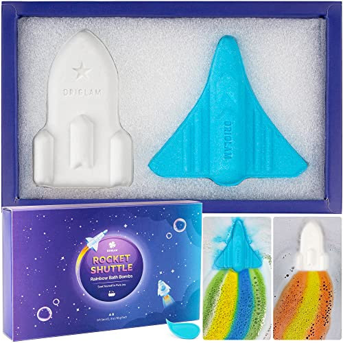 ORIGLAM Badebomben für Kinder Regenbogen Badebomben Geschenkset Badezusatz Kinder Badekugeln Geburtstagsgeschenk Weihnachtsgeschenke für Kinder, Frauen, Freunde, 85g×2ct