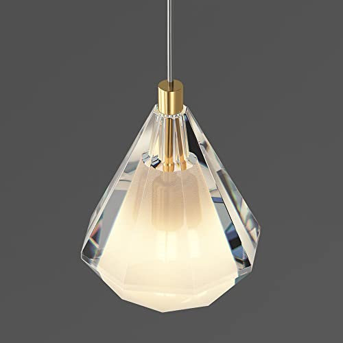 Lámpara colgante de cristal moderna, lámpara de techo colgante de cobre, accesorio de iluminación de techo abatible de lujo, lámparas suspendidas de latón, lámpara colgante G9 para cocina, isla, mesa