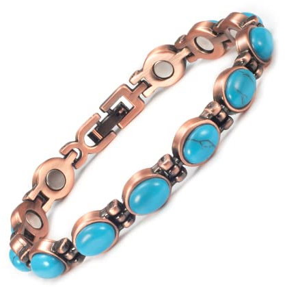 EnerCoppeX Kupfer Armbänder für Arthritis und Gelenke, reines Kupfer magnetische Therapie Armbänder für Karpaltunnel, 3500 Gauss wirksame Magnete für Schmerzlinderung,Schmuck Geschenke (COB-0164)
