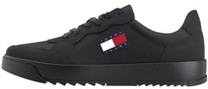 Tommy Jeans Uomo Sneakers con Suola Preformata Retro Essential Scarpe, Nero (Black), 43