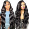 Echthaar Perücke Human Hair Wig 13x6 Body Wave HD Transparent Lace Front Wig Human Hair For Black Women Glueless Schwarze Perücke Damen Pre Plucked Mit Babyhaar Lace Frontal 30 Zoll