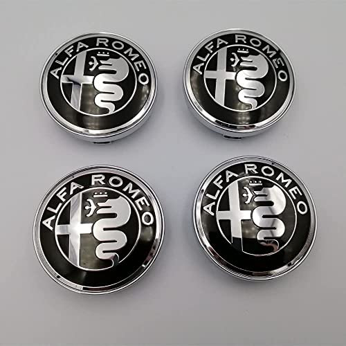 Nemeae Nabendeckel 4 STÜCKE 60mm für Alfa Romeo Mito 147 156 159 166 Giulietta Mito Spider Stelvio Car Rad Center Hub Cap Auto Styling Felgen Abdeckung Badge Emblem Aufkleber Radnabenkappen