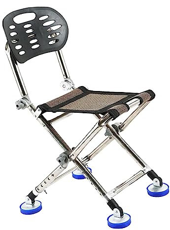 Perfeclan Angelstuhl, Strandstuhl, 150 kg, robuster Sitz, tragbar, langlebig, Campinghocker, zusammenklappbar, mit Rückenlehne für Outdoor- und