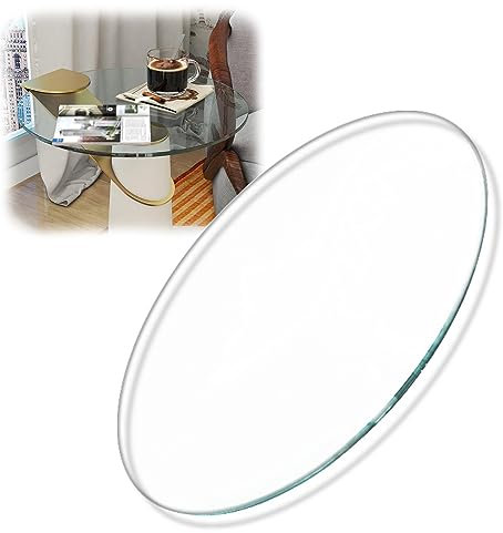 Tablero De Mesa De Cristal Templado Redondo, Mesa Redonda Comedor Transparente Mesa Comedor Cristal Para Salón,Tapas De Mesa De Vidrio De Bricolaje,Diámetro 35cm ~ 100cm ( Color : Clear , Size : 50CM(