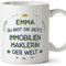 Mugffins Tassen Personalisierten für IMMOBILIENMAKLERIN Frau - Auf Deutsch - Beste der Welt - 11 oz / 330 ml - Individuell Anpassbar Geschenk Mitarbeiter