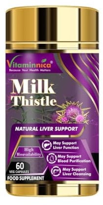 Vitaminnica Milk Thistle 7000mg (350mg 20:1 Extract) | 80% Silymarin with Dandelion Root and Black Pepper Extract| 60 Veg Capsules | Support Liver Health | Liver Cleanse & Detox | 2 Months Supply