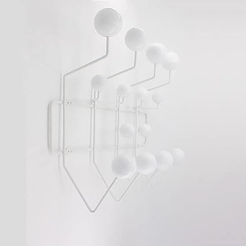 avjera Klassische Hang It All Garderobe - Mid-Century Pop Wood Ball, Metall Wandmontage mit Massiven Walnussholzkugeln, Minimalistische Moderne