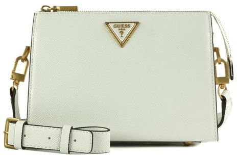 GUESS Lossie Tri Compartment Xbody Top Zip White