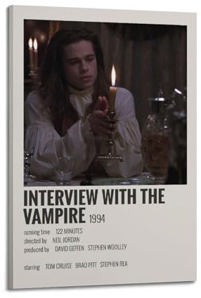 ALOEU Musikalbum Interview mit The Vampire 1994 Classic Movie Wall Art Poster Wall Collage Kit Canvas Vintage Film Canvas Poster Wall Art Decor Prints Poster Modern Canvas Art Pictures for Living R