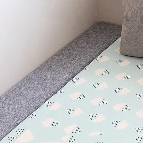 Dickes Bett-Wandmatratzenfüller, individuelle Größe, weicher Bettspaltfüller, elastische Bettbrücke für Doppelbett bis Kingsize-Bett, bequemes Kopfteil aus Memory-Schaum (individuelle Größe, Hellgrau)