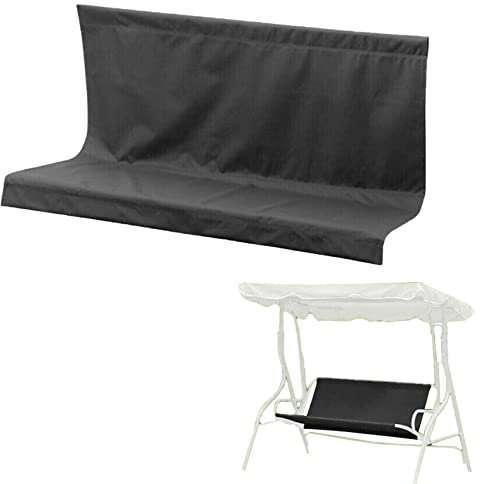 Zuasdvnk Ersatz-Schaukel Sitzbezug für Hollywoodschaukel, Sitzbezug für Gartenstuhl für den Außenbereich 2 und 3 Sitzer, 85 x 48 x 48 cm, Schwarz