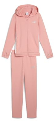 PUMA Mädchen Metallic Hooded Sweat Suit TR G Gestrickte Anzüge, Pink Fruit, 128