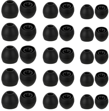 Hariendny 15 Pairs Silicone Ear Bud Replacement Pieces Earbuds Ear Tips Replacement Ear Bud Covers S/M/L Sizes Ear Gels Soft Earphones Earbuds Black Ear Cushion Ear Bud Tips Replacement Kit