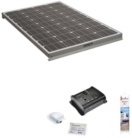 Antarion Pack Panneau Solaire 160W Camping Car + Kit de Pose Solaire avec régulateur MPPT 160W 10A