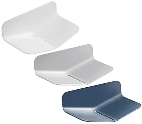 CAXUSD 3stücke Seifenhalter Mit Abfluss Für Duschwand Wandmontierter Seifenstückhalter Aus Kunststoff Seifenabtropfhalter Für Bad Und Dusche Seifenschale Mit Drainage-Design