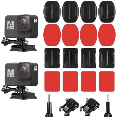 Helmet Adhesive Mounts,Helmet Mounting Accessories Adhesive Sticky Mounts,Adhesive Buckle Mount,Adhesive Mounts with 3M Sticky Pads,Activity Base Mounts,Screw Rods,Compatible with GoPro Cameras