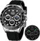 OLEVS Herrenuhr Business Luxus Diamond Moon Phase Männliche Uhr Chronograph Schwarz Zifferblatt Mode Kleid wasserdichte Datum Analoge Armbanduhr