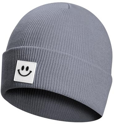 ZLLkeji Mütze Jungen Unisex Beanie Hat Kids 2-6 Jahren Kleinkind Doppellagige Strickmütze Herbst Wintermützen für Mädchen Mütze Jungen Frühling Herbst (DE/NL/SE/PL, Numerisch, 45, 55, Grau)