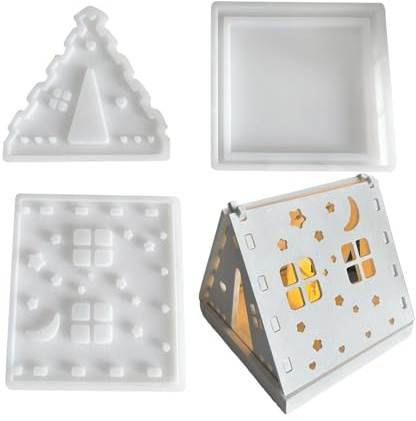 Kerzenleuchterform Hollow Stars Moon - Formen für Zeltkerzenleuchter | Formen für Kerzenhalter für Beton | Kerzenleuchterform für Camping | Kerzenform Camping pe