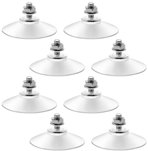 8 Stück verdickte Saugnäpfe mit M6 x 14 Gewindeschraube transparente PVC-Saugnäpfe extra stark haftend Glas-Saugnapfhalter robuste Fenster-Saugnäpfe für Badezimmer Küche Glas Wand Tür