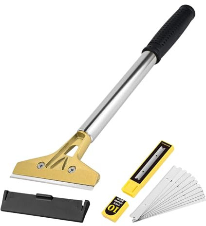 Tapetenentferner mit 10 Klinge, 4'' Tapetenschaber mit Gummigriff, Farbschaber zum Entfernen von Tapeten und Bodenfliesen-Kleber, Farbe, Abziehbilder