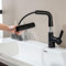 LakeBayMZC Robinet de salle de bain avec LED de température, avec douche amovible à 3 modes, mitigeur de lavabo amovible, robinets de salle de bain, réglable en hauteur, noir