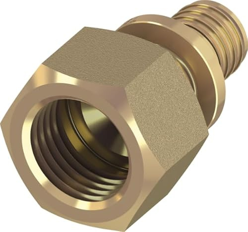 TECE Übergangsmuffe Messing, 25 x 1 (nr.765009) | 16/20/25/32 mm DVGW Messing Wandscheibe Winkel Kupplung T-Stuck Druckhülse