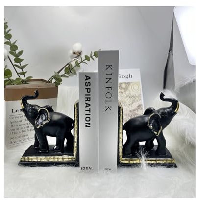 Serre-livres en résine en forme d'éléphant pour salle d'étude, serre-livres décoratifs uniques pour la maison, le bureau