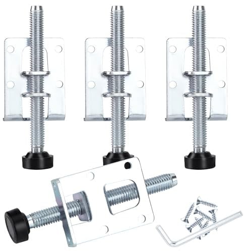 YiliYa 4 Pièces Pieds de Nivellement Robustes Réglables, 105 mm Pieds de Nivellement Robustes avec écrous,Pieds réglables,pour Meuble,Table,Canapé,Armoires,établi