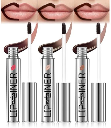 Peel Off Lip Liner Stain, Long-Lasting Lip Stain Peel Off, Easy Peel & Reveal Tattoo Lip Liner with Matte Finish, Waterproof, Transfer-proof, Anti-Smudge Formula (3PC)