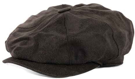 TOP-EX wasserdichte Herren Schiebermütze für Regenwetter - Stilvolle Schirmmütze im Peaky Blinders Stil, ideal für Schießen, Golf, Angeln, Wandern, Jagd und als Schlägermütze Schwarz M/L