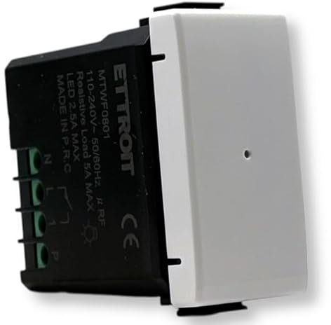 IXTRIMA Deviatore connesso Smart Wifi Tuya frutto modulo compatibile con supporti Vimar plana bianco
