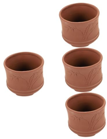 TOYANDONA 4 Pièces Pot de Fleurs Terre Cuite Pot de Plante Original Conteneur pour Plantes Intérieur Extérieur Fabrication Design Vintage pour Décorer Votre de Travail