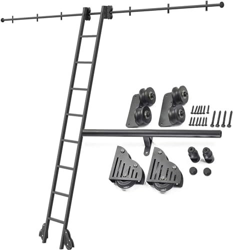 Kit Porta Scorrevole per fienile con ferramenta per Binario di Scorrimento per libreria, Ufficio Domestico, 13 piedi/400 cm