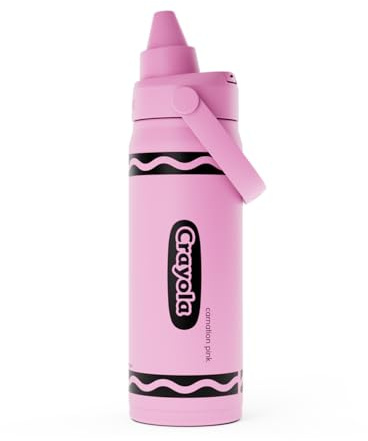 CamelBak Crayola Chug Stainless Steel Water Bottle Carnation Pink, 16 oz | Vacuum Insulated Steel, Spill Resistant Chug Lid, Durable Stainless Steel, Protective Silicone Base, Easy Carry Design