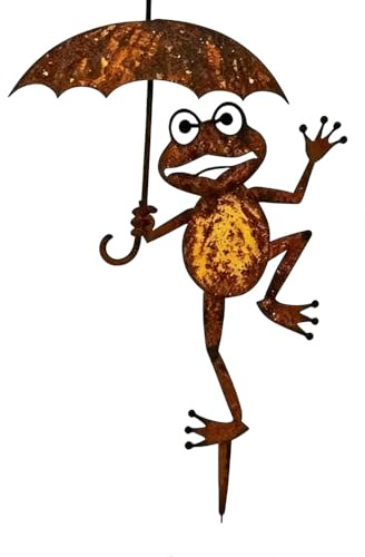 Homorro Gartendeko Für Draußen Wetterfest Deko Garten Gartenstecker Zubehör Rost Gartenstecker Dekoration Gartenfiguren Gartenzubehör Metall Gartendekoration Rostdeko Frosch