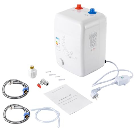 Untertischboiler, Kleinspeicher Untertisch 8L druckfest 1500W 230V Warmwasserboiler Untertisch 30-75℃ Temperature Einstellbar