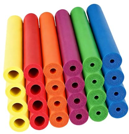 Fenteer 24x Foam Grip Tubing Built up Easy to Cut 6 Colors 8 inch Long for Handle for Utensils Fork Pencils Spoon Silverware