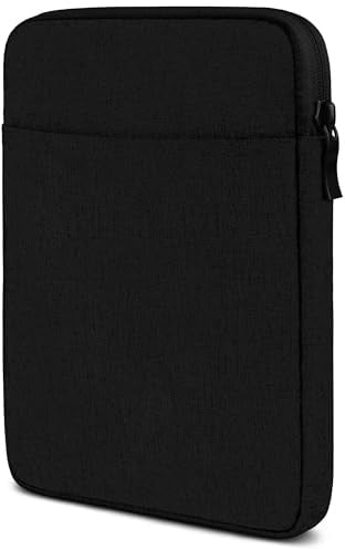 moex eBook Hülle für Amazon Kindle Paperwhite 2024 Tasche mit Reißverschluss und Fach für Zubehör, Stoff E-Reader Sleeve weich Gepolstert, Schutzhülle Minimalistisch Dash Case, Schwarz
