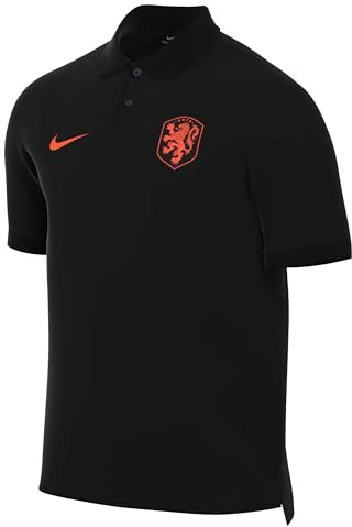 Niederlande The Nike Polo Nike Dri-Fit Fußball-Poloshirt Für Herren, Black/Hyper Crimson, IB6215-010, S