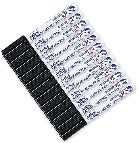 Marker permanentny Laundry czarny (12 szt)