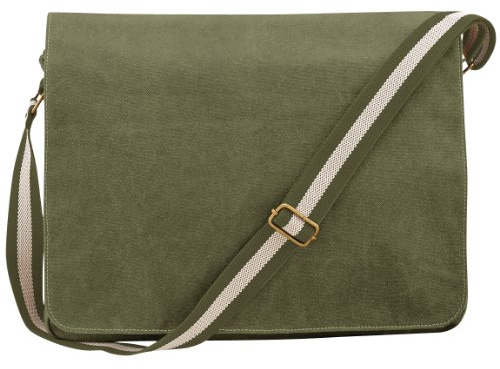 Quadra Vintage Messenger Bag 14 Litres, Old Olive, One Size