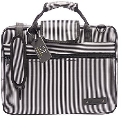 Beaumont „Pinstripe“ Musik-Notentasche Schultertasche mit Tragriemen Umhängetasche Laptoptasche 38x29x5cm Tragetasche Erwachsene Schultasche Kinder