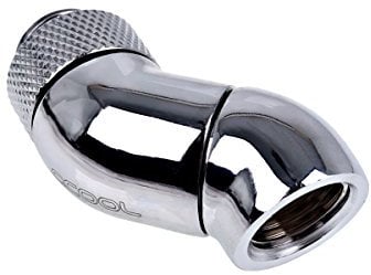 Alphacool 17251 Eiszapfen Winkeladapter Doppel-45° drehbar G1/4 AG auf G1/4 IG - Chrom