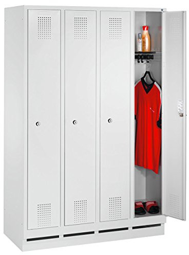 C und P Umkleideschrank mit 4 Abteil Spind Spint Schließfachschrank Abteilbreite: 30 cm